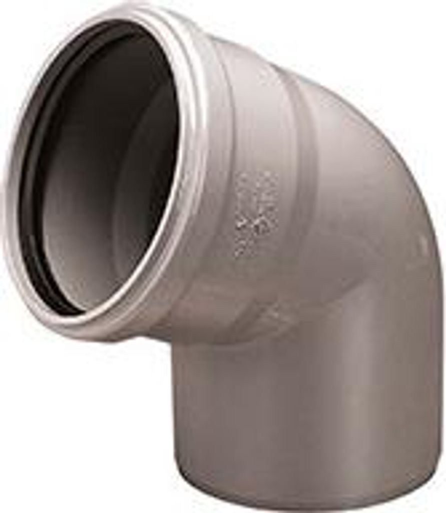 PVC-HT 110/67 Sanitärbogen, für interne Abwasserkanäle, Farbe Asche