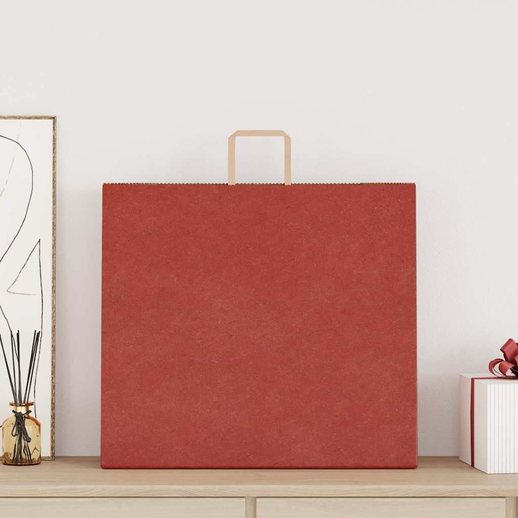 vidaXL Papiertragetaschen 250 Stk. mit Henkeln Rot 54x15x49 cm