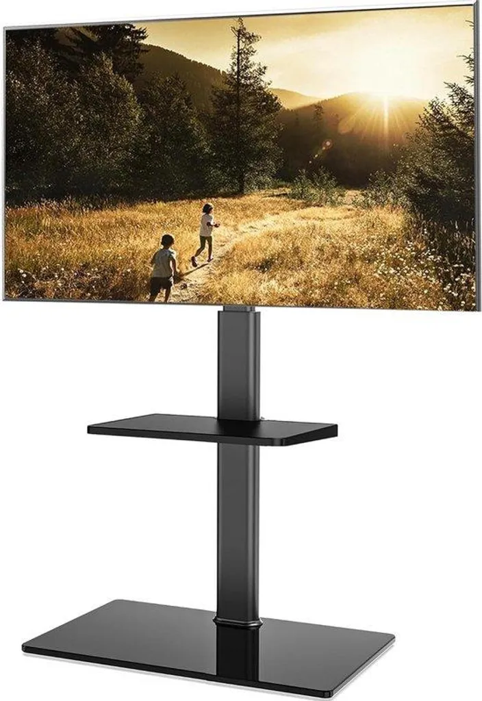 Pied TV universel réglable en hauteur avec support vélo d'intérieur