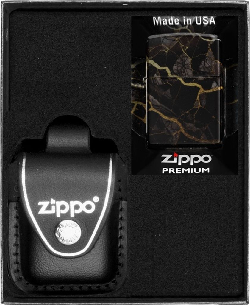 ZIPPO Feuerzeug-Set MARBLE DESIGN 1 Geschenk No3