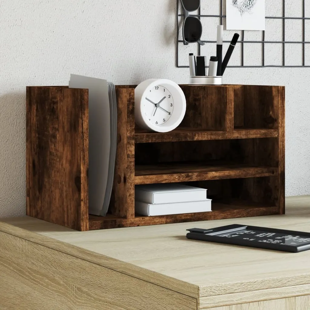 Maison Exclusive Organizer Scrivania Rovere Affumicato 44x24x25cm Legno