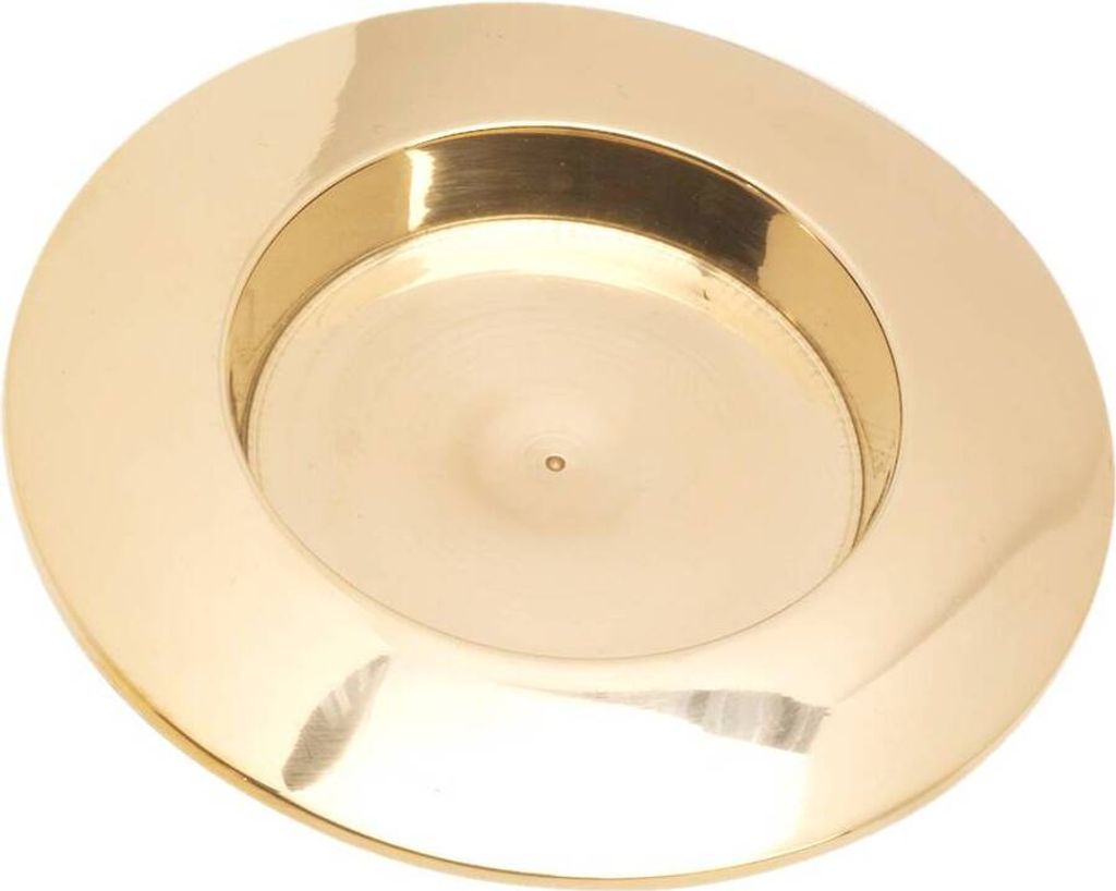 Kerzenteller Rund Ø5cm Innen aus Messing Gold Poliert Kerzenhalter Handarbeit