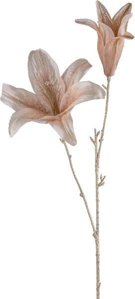 artplants.de Künstlicher Zweig Lilie UWENRA, beige-Champagner, 65cm - Deko Lilienzweig