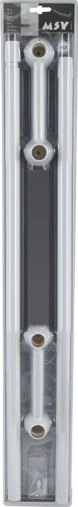 MSV Teleskop Doppel Duschstange Duschvorhangstange, Teleskopstange Verstellbereich 125 - 225 cm Aluminium weiß inkl. Befestigungsmaterial