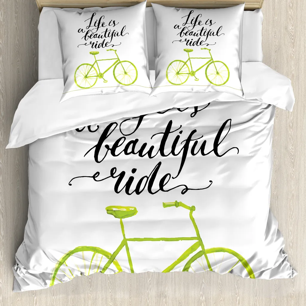 Set Copripiumino Matrimoniale ABAKUHAUS Verde Nero - Antiacaro Lavabile