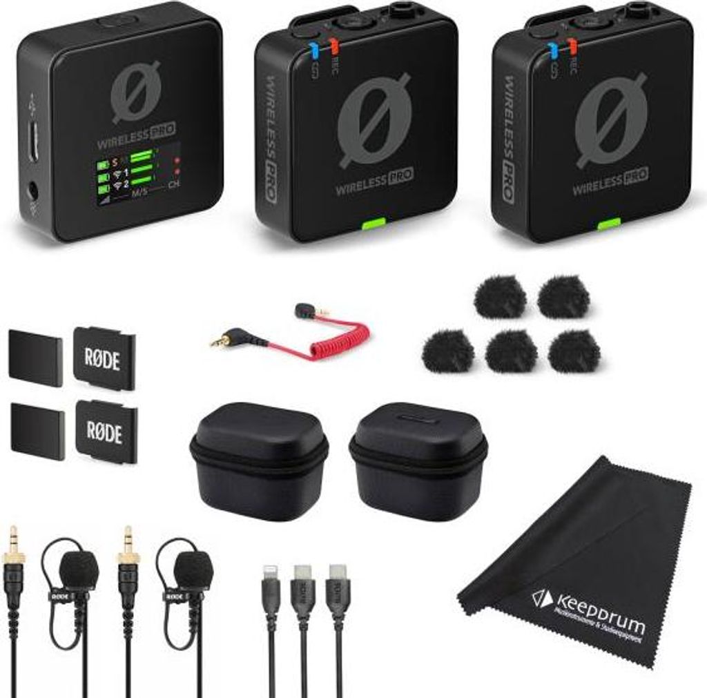 Rode Wireless Pro Drahtlos-Mikrofonset mit Tuch