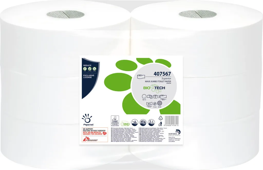 Papier Toilette Jumbo Papernet 407567 Rouleau de 300m pour Distributeurs