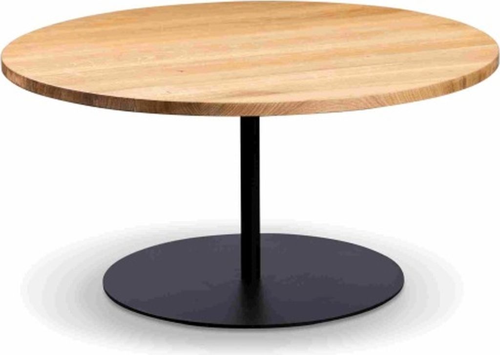 Couchtisch >Leo 2< in schwarz + Wildeiche Massivholz - 40x80 (HxD)