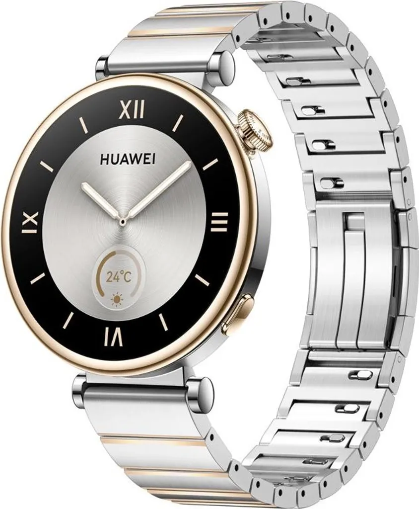 Cinturino 18mm Acciaio per Huawei Watch GT5 - Design Silver Gold Luxury