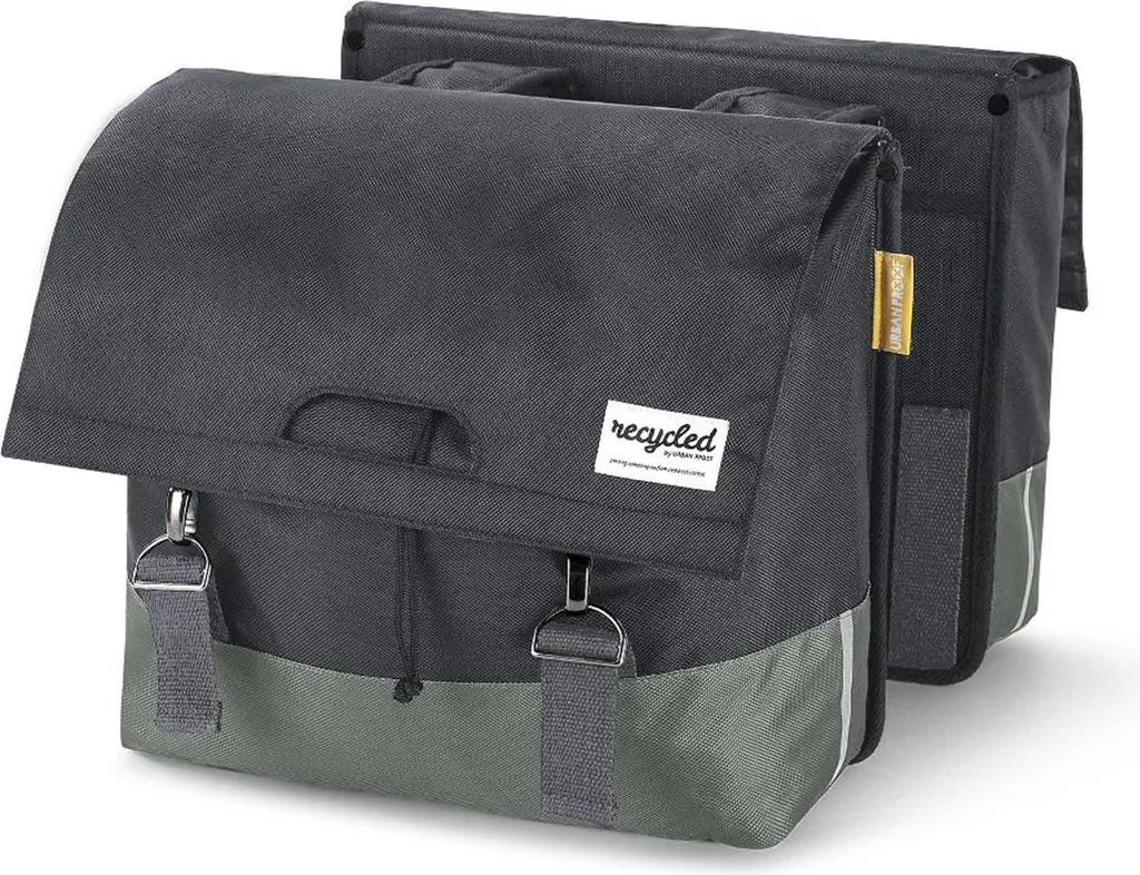 Double Sacoche Vélo 40 Litres Grise - Urban Proof en Matériaux Recyclés