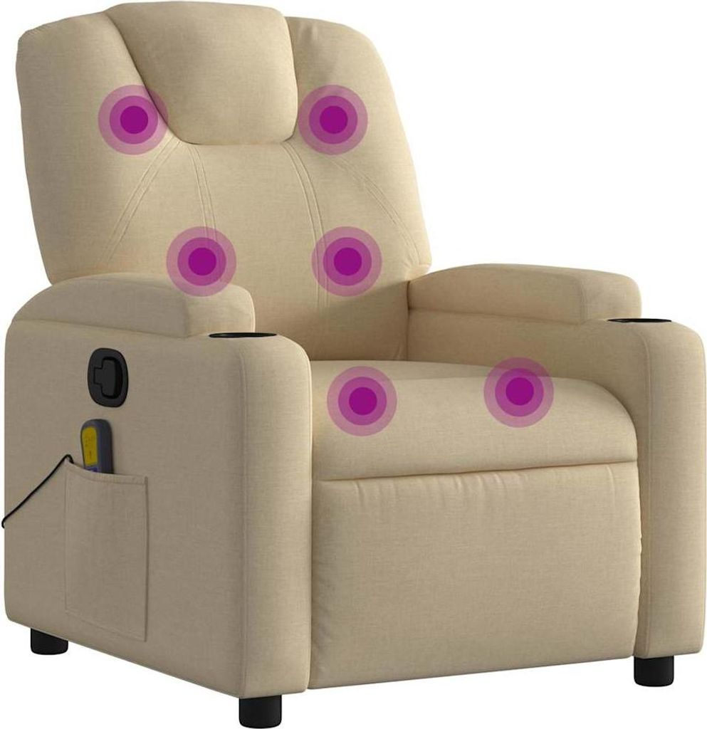 Massage-Relaxsessel Cremefarbener Stoff