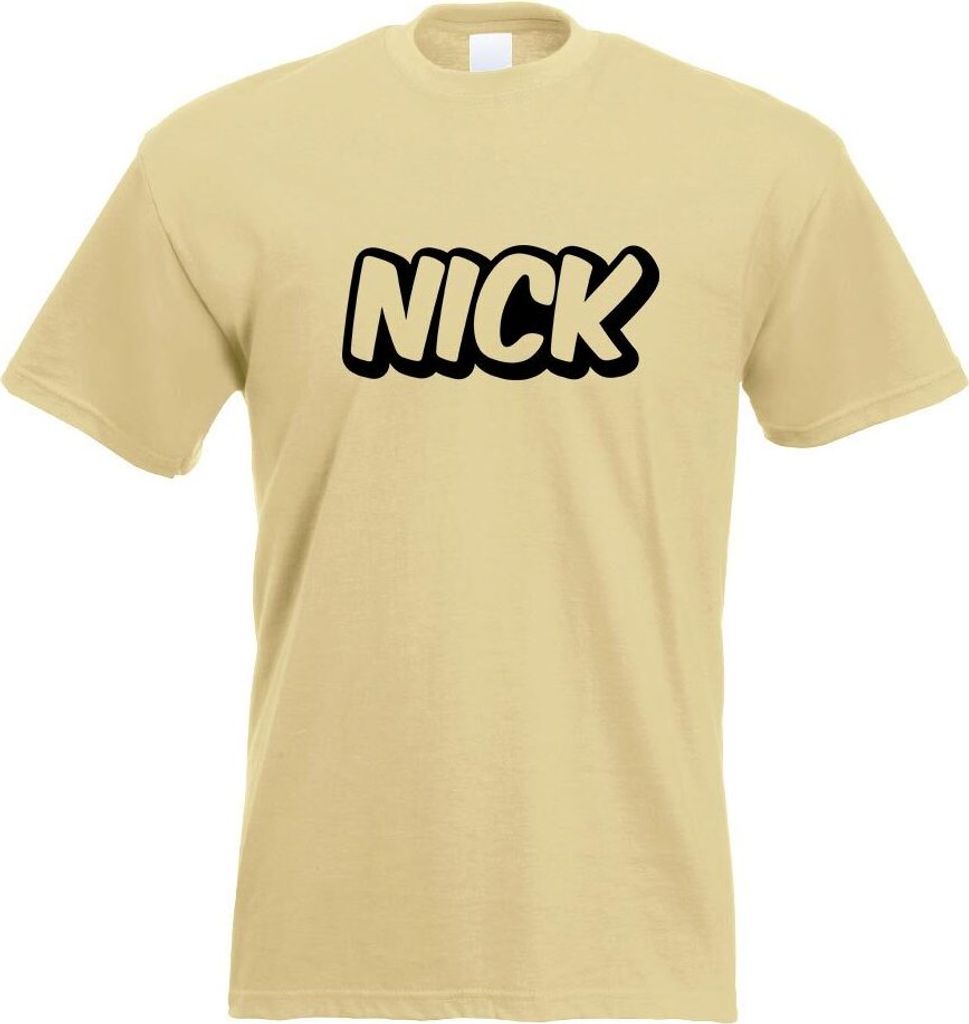 Kiwistar - T-Shirt - Khaki - Nick Vorname Jungen Motiv Bedruckt Funshirt Design Print - mit Motiv Bedruckt - Funshirt Design - Sport - Freizeit - H...