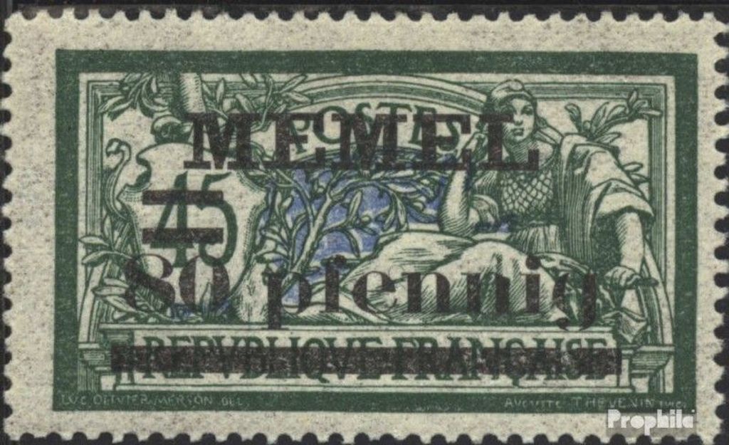 Briefmarken Memelgebiet 1920 Mi 25b gestempelt Aufdruckausgabe