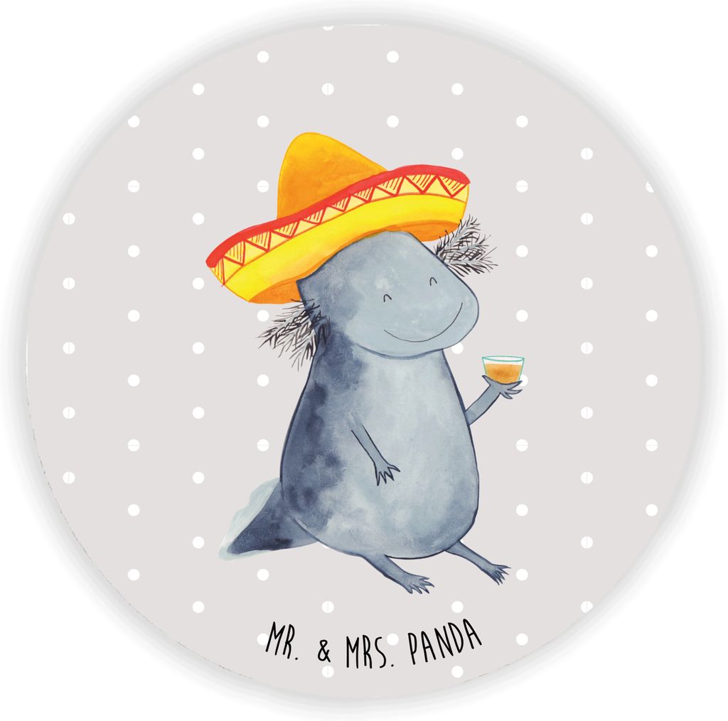 Mr. & Mrs. Panda magnet Axolotl Tequila - Grau Pastell - Geschenk, pinnwand, Urlaub, für pinwand, whiteboardmagnet, kühlschrank, Party, Kühlschr...