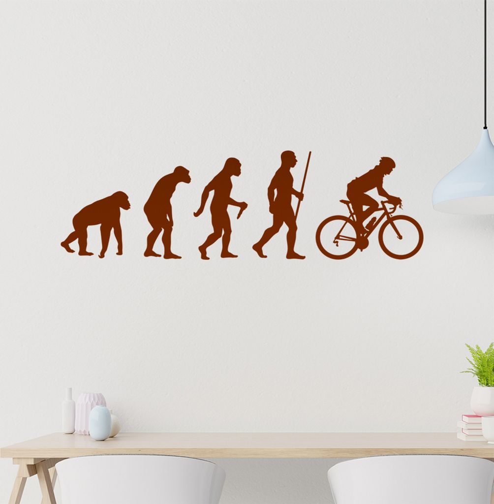 Rennrad Fahrrad Evolution Wandtattoo Wandaufkleber Wall Sticker - Dekoration, Küche, Wohnzimmer, Schlafzimmer, Badezimmer
