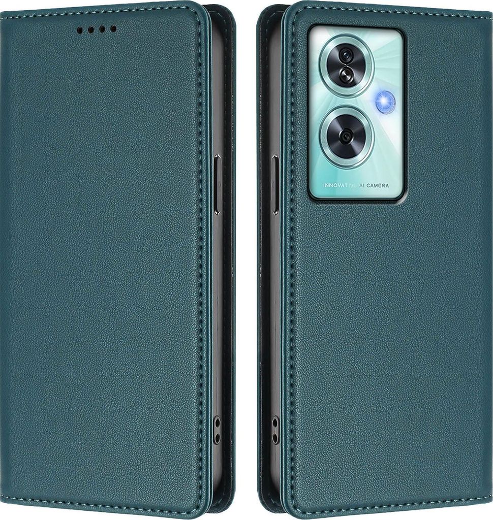 Handyhülle für OnePlus Nord N30 SE, Kunstleder Klapphülle Stoßfeste Magnetische Hülle mit Ständer Grün