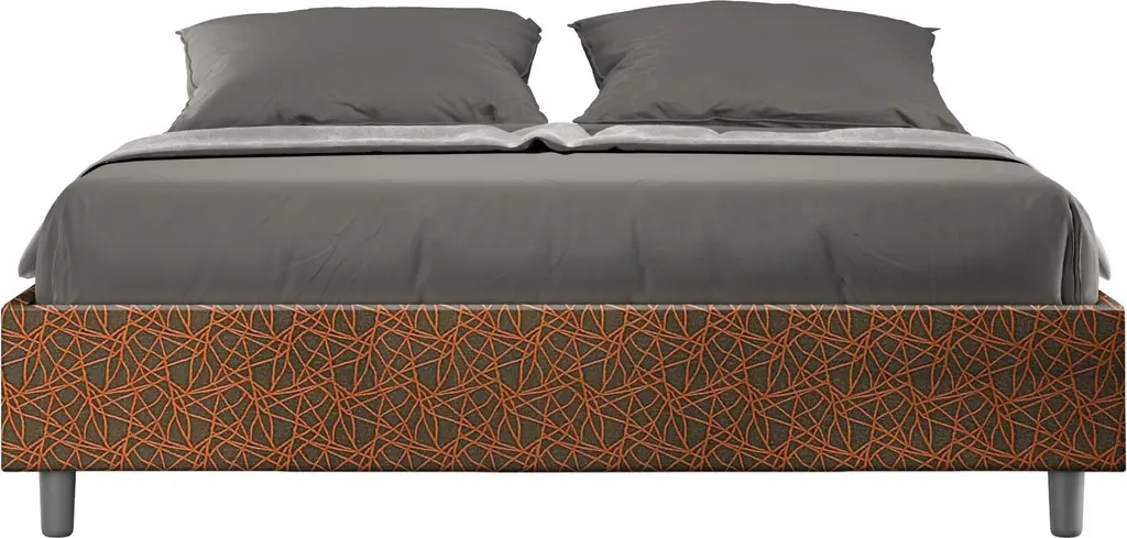 Lit adulte 160x190 orange Azelia idéal pour déco chambre moderne