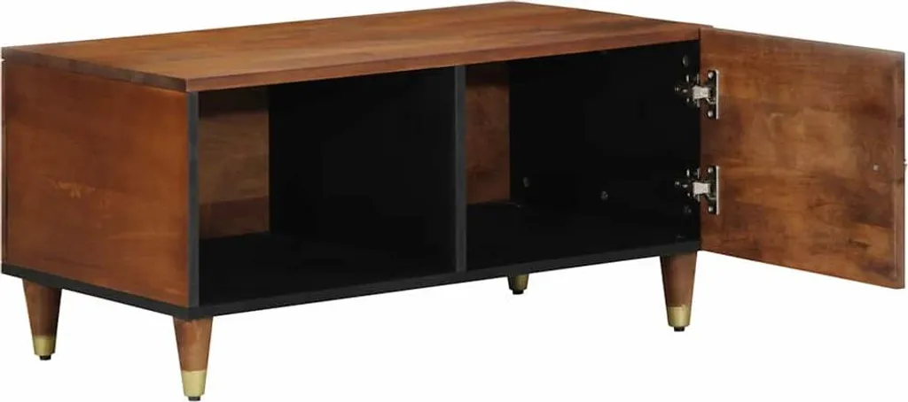Tavolino Basso vidaXL Legno di Mango Massello 80x50x40 Marrone Miele