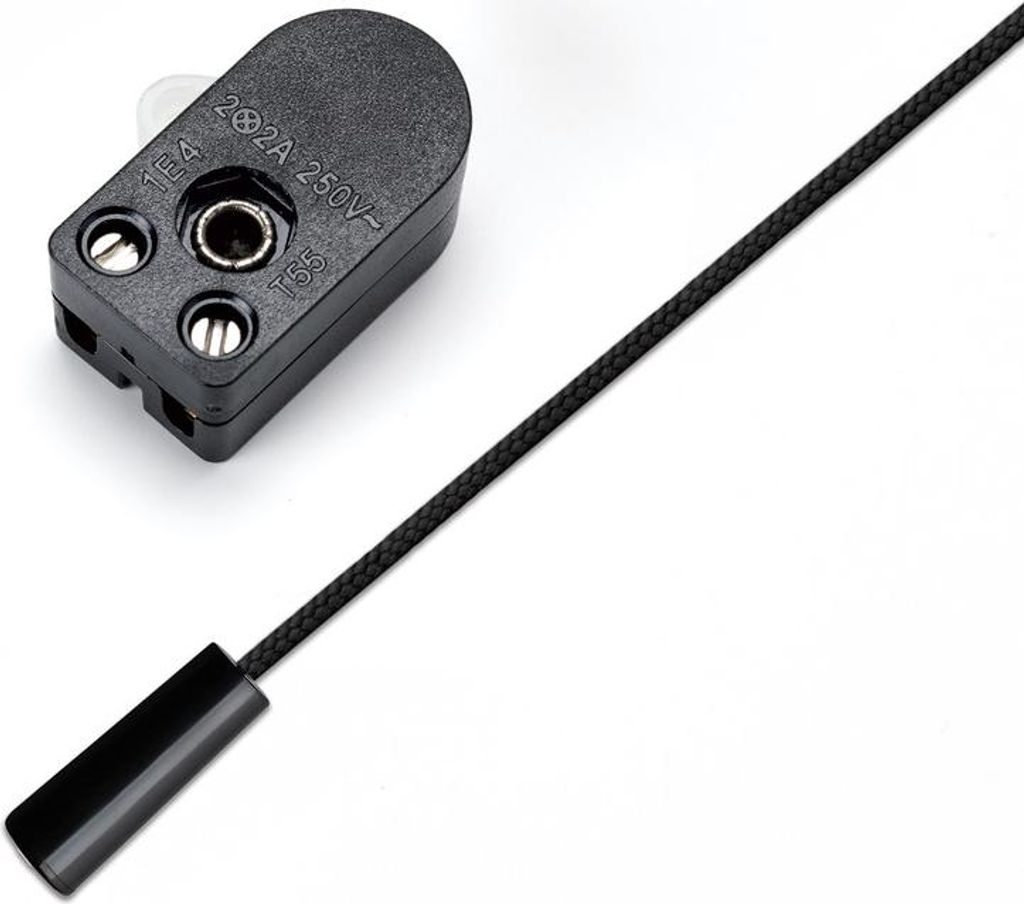 Zugschalter mit Schnur Ersatzschalter Schnurschalter für Stehlampen Tischlampen Wand-Leuchten, Schwarz, 1 Stück