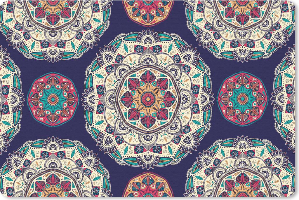 MuchoWow Mauspad Mousepad Bohème - Mandala - Muster 27x18 cm - Mousepads - Maus Mat - Pad - Mausunterlage - Büroartikel - Desk Matten