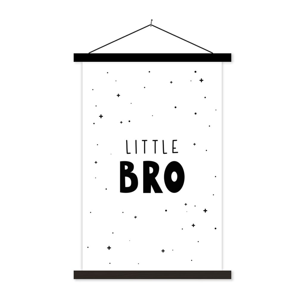 MuchoWow Textilposter Sprichwörter - Kind - Jungen - Kleiner Bruder - Zitate 120x180 cm mit schwarzem Rahmen - Fotos