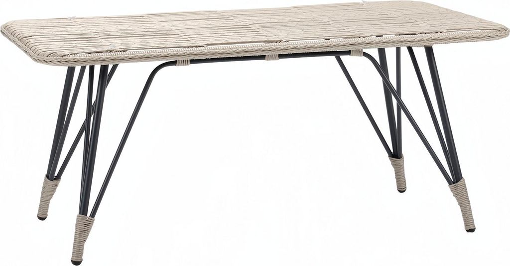 Couchtisch Rattan Design Tische Möbel Tisch Luxus Beistelltisch Beige Modern