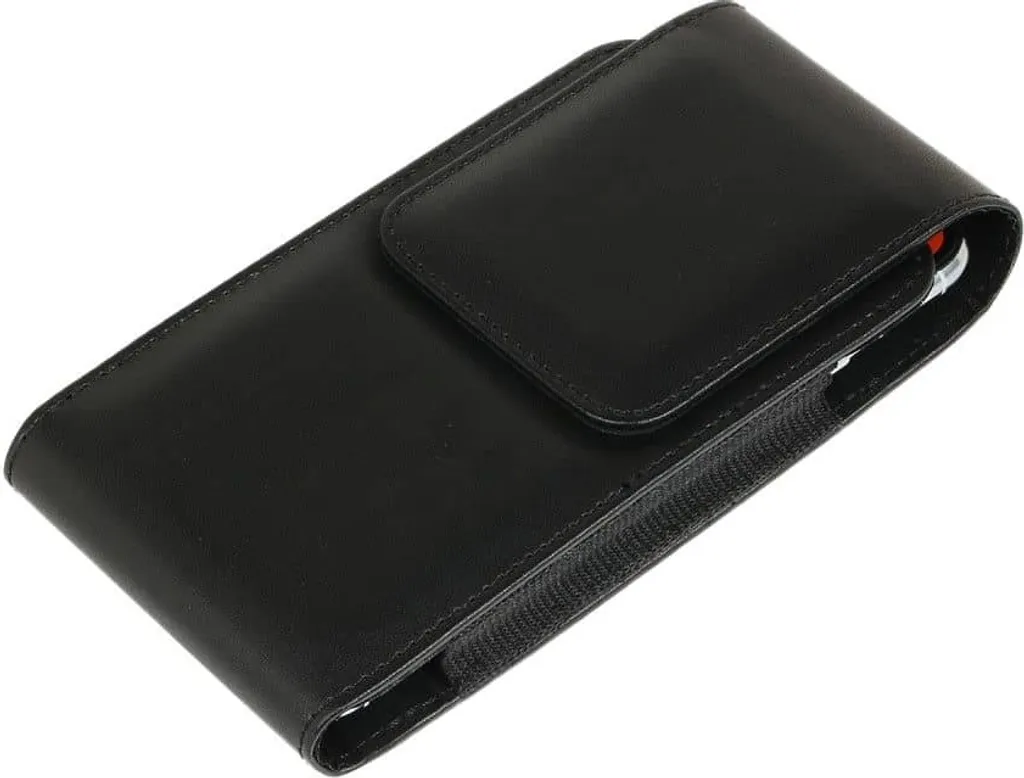 Borsa In Vera Pelle Con Clip Da Cintura Per Nokia 207 E 208 - Custodia Con Finestra Trasparente