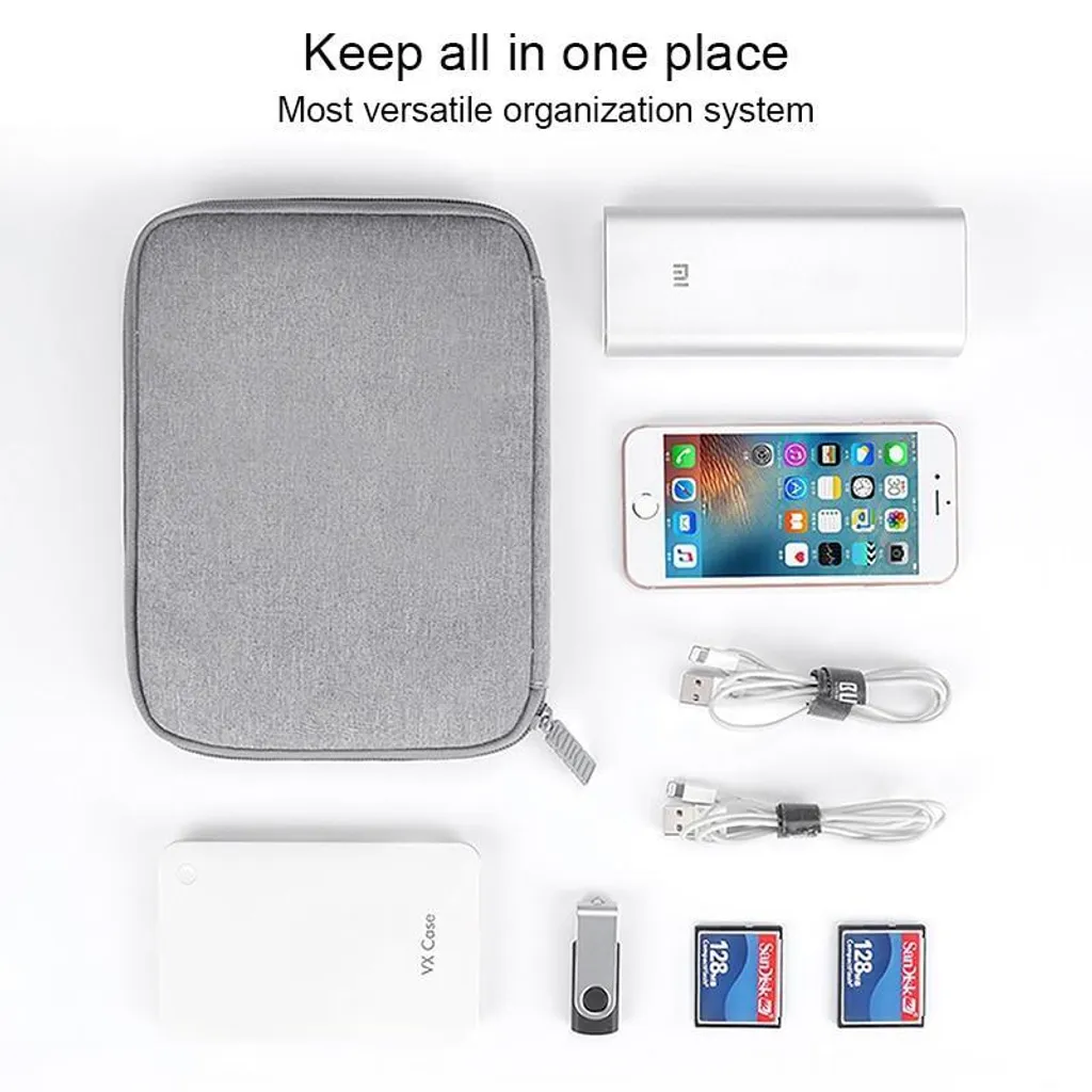 Custodia INF da Viaggio XS per Cavi e Gadget | Poliestere Grigio - 5