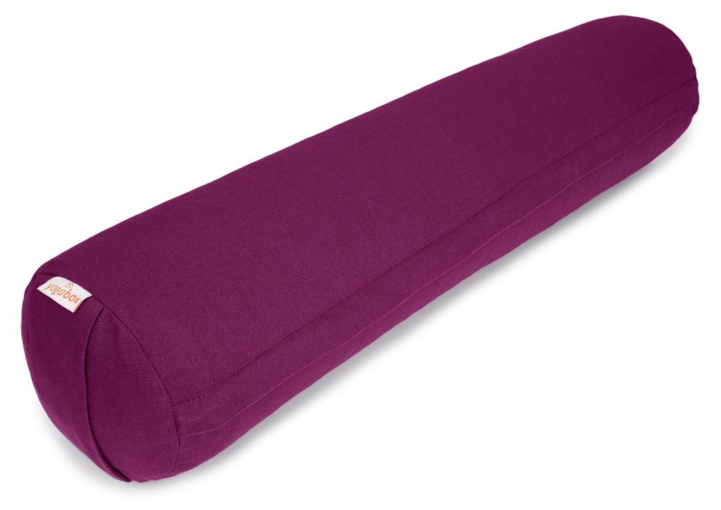 yogabox Yoga und Pilates Bolster / Yogarolle BASIC small - aubergine 65 x 15 x 15 cm Buchweizenschalen