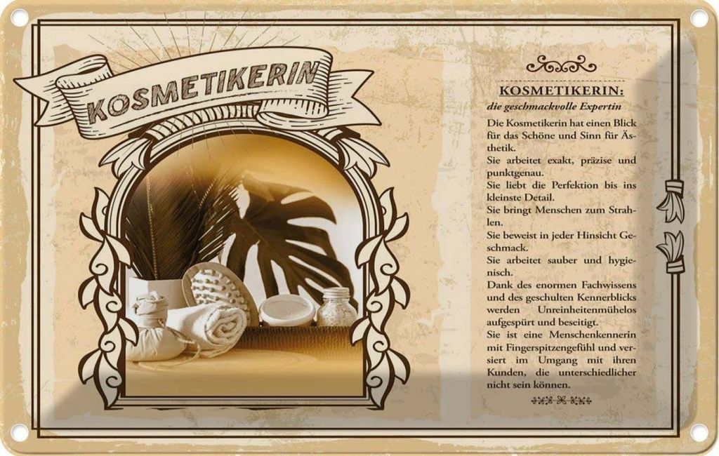 vianmo Blechschild 12x18 cm Kosmetikerin Beruf Arbeit