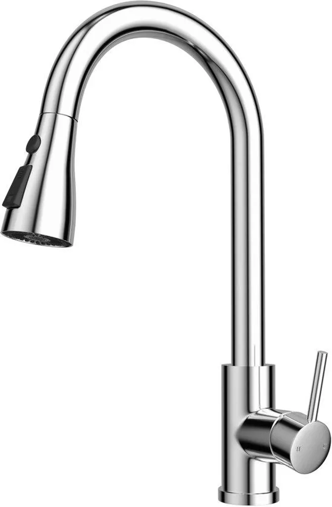 Mitigeur évier haute pression avec bec rétractable pour cuisine active