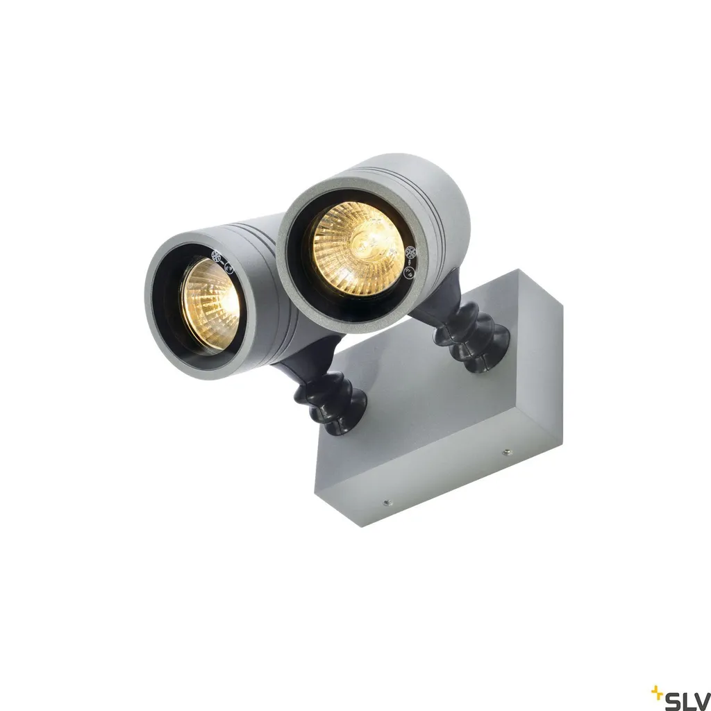 Éclairage de Façade et Terrasse Spot Double Myra Argenté Étanche IP55