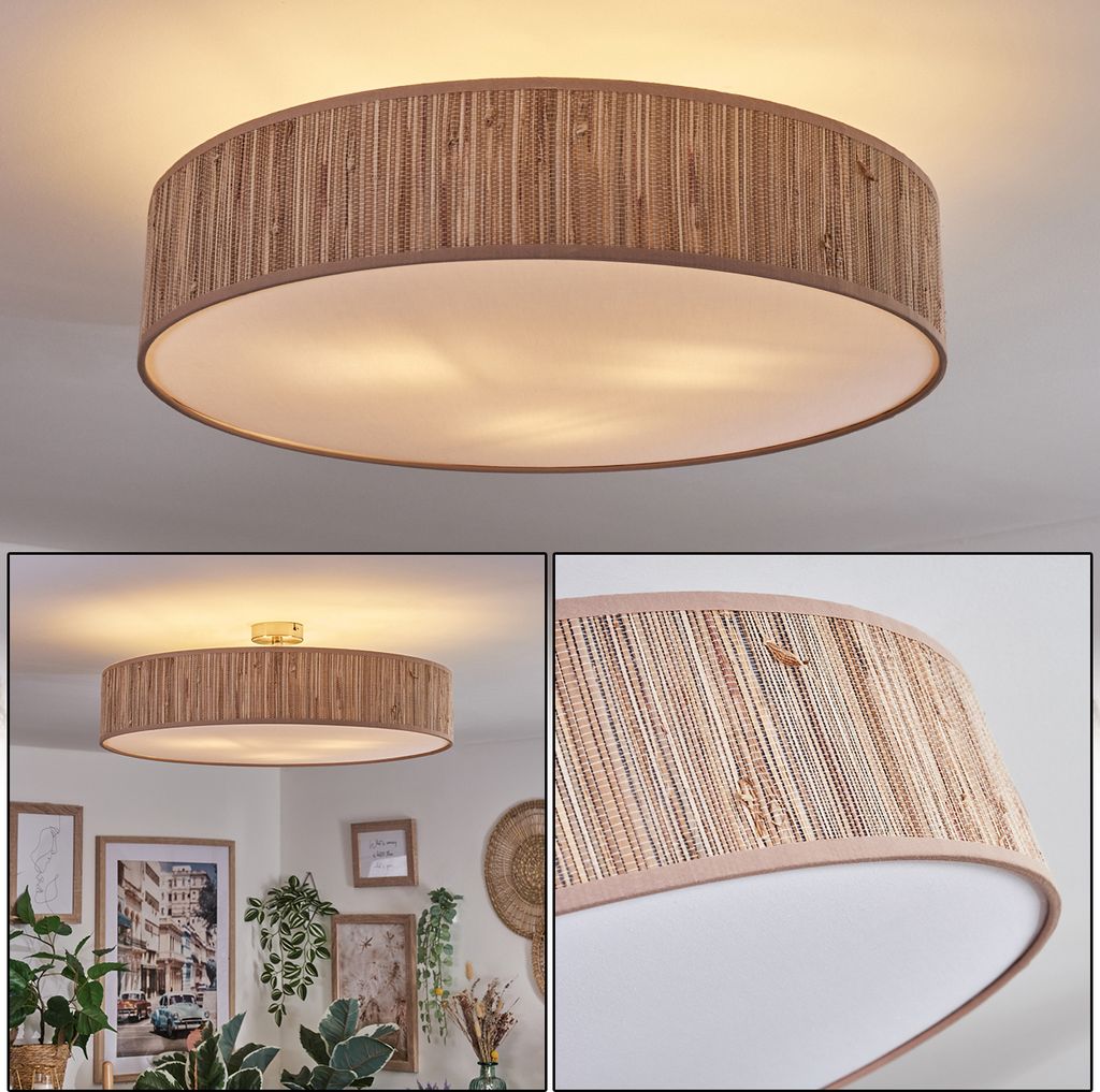 Mels Deckenlampe aus Metall/Binsenstroh/Kunststoff in Produktbild 