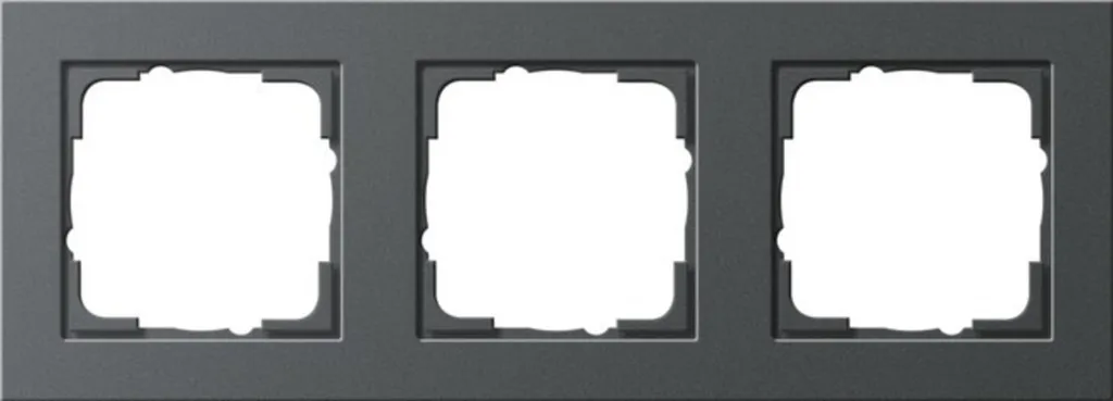 Plaque de finition triple Gira E2 Anthracite 021323 pour appareillage