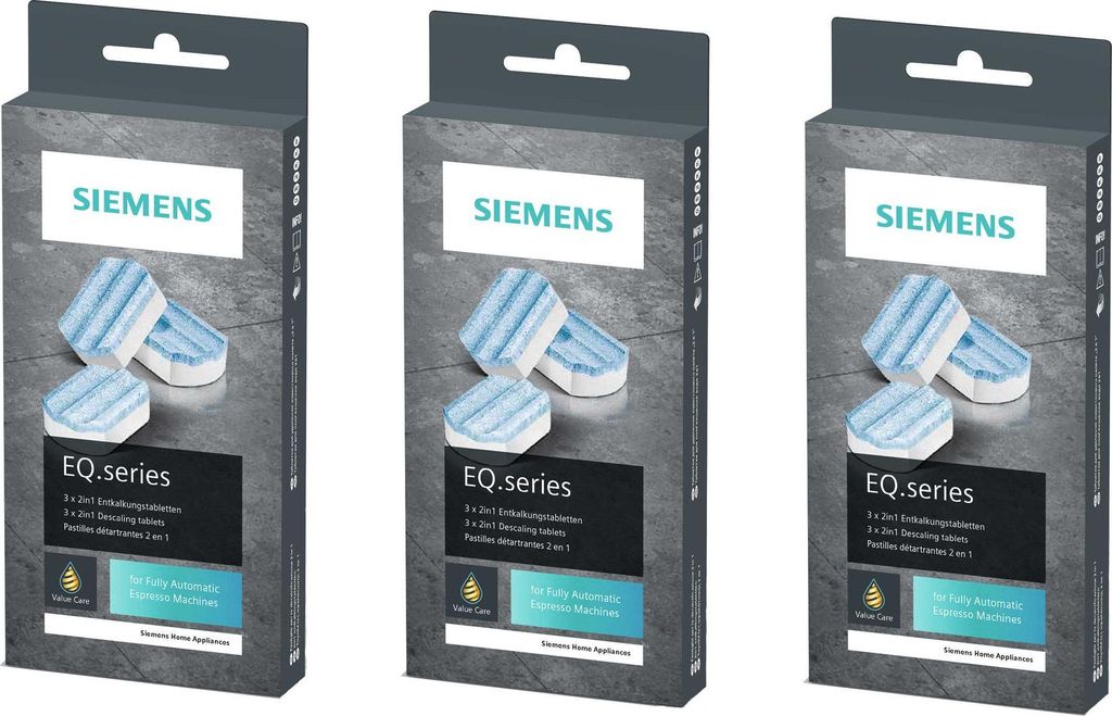 SIEMENS TZ80002 3 x 3 Stück Entkalkungstabletten für alle EQ + surpresso Kaffeevollautomaten