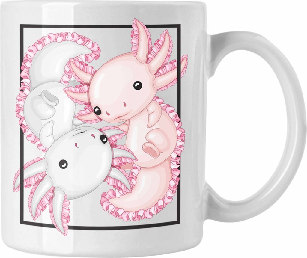 Trendation - Axolotl Tasse Geschenk Schwanzlurch Geschenkidee Besitzer (Weiß)