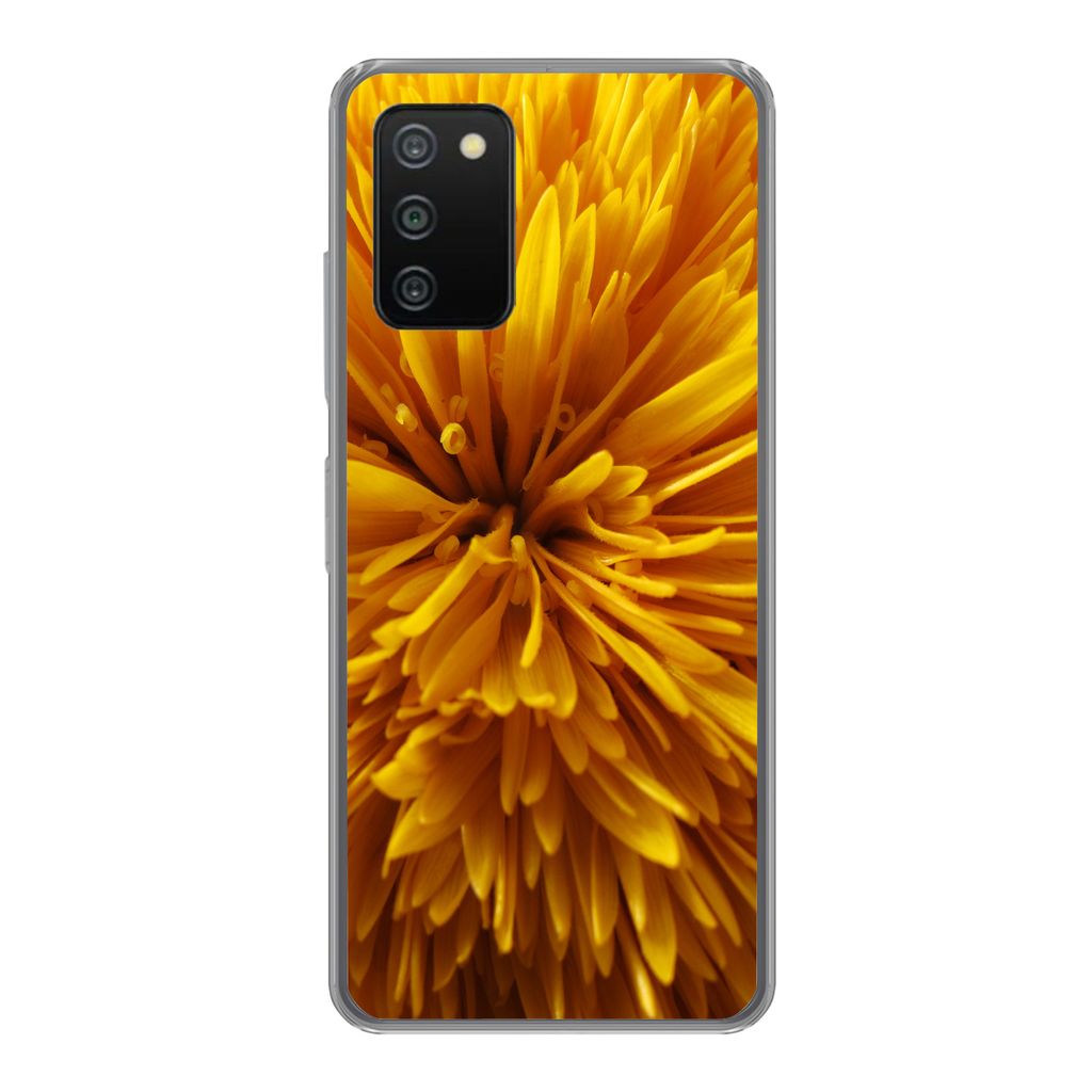 MuchoWow Handyhülle Schutzhülle Hülle für Samsung Galaxy A03s Löwenzahn - Gelb - Abstrakt Silikon Softcase Handy Hülle - Schutz