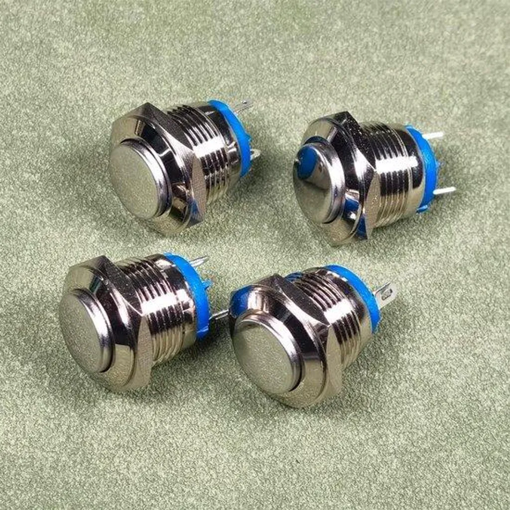 Bouton poussoir inox 16mm étanche IP65 avec contact momentané 230V AC
