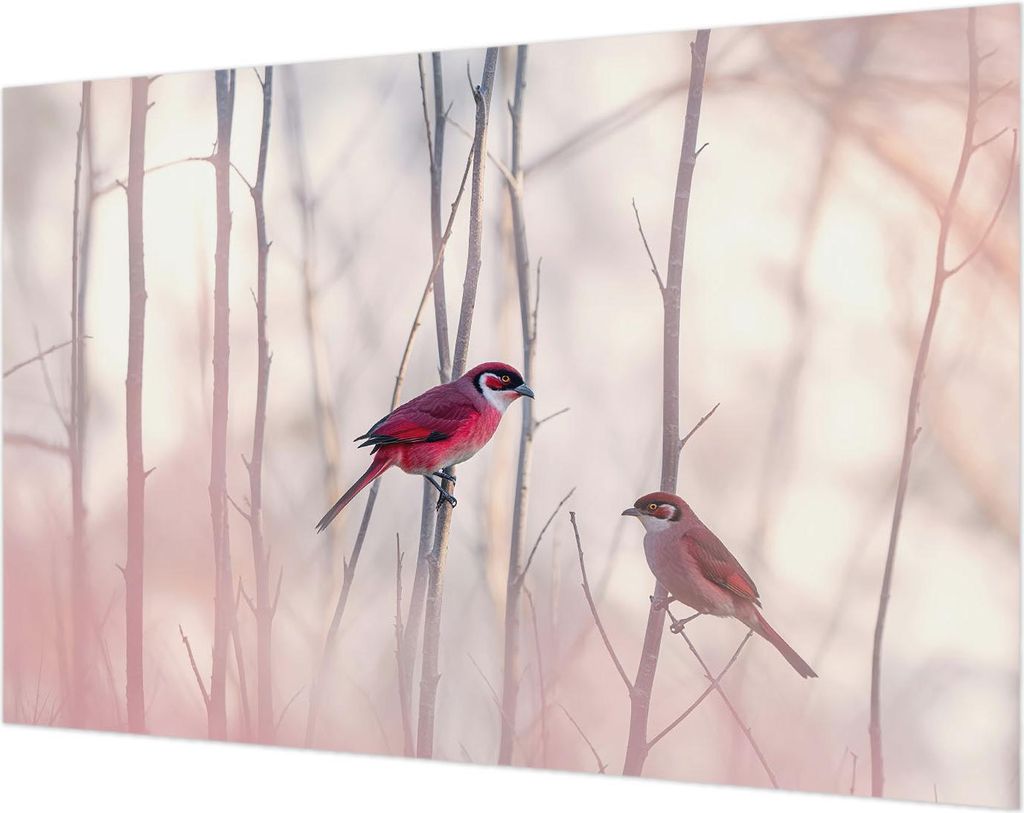 Wandtapete - Dekorative Tapete für Wohnzimmer- Tapetenfolie für Wanddekoration - 104x70 cm - Vogelpaar