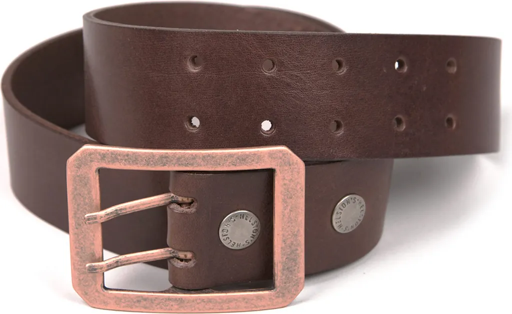 Ceinture en cuir marron Helstons Double D 95cm - Qualité Premium Homme
