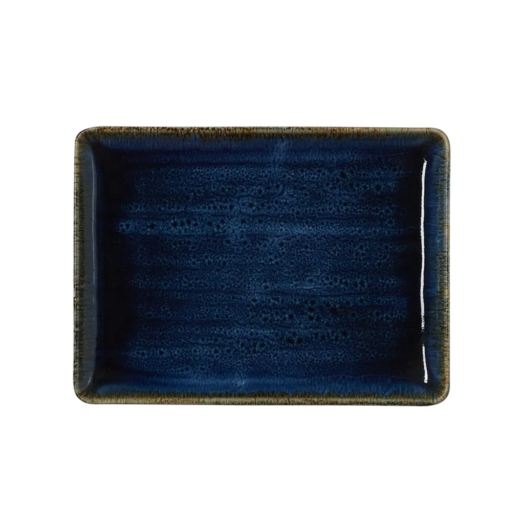 Stock 6 Piatti Piani VIDA Dark Ocean Porcellana Blu Quadrata 23x17