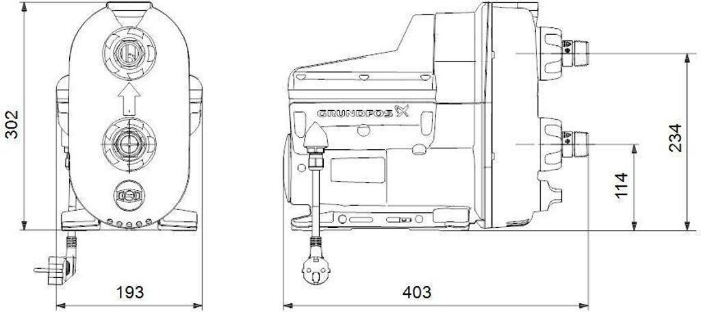 Grundfos Hauswasserwerk SCALA2, 3-45A, 1x200-240V, 50 Hz, Produktbild 2