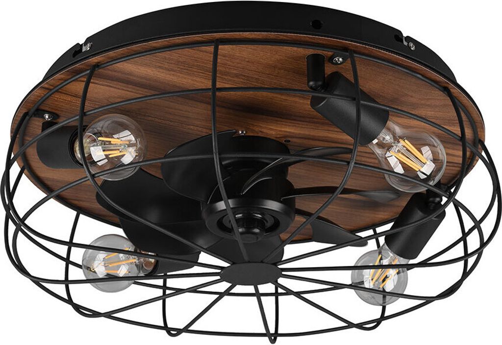 Deckenventilator, Fernbedienung, Holzoptik, Timer, D 48 cm