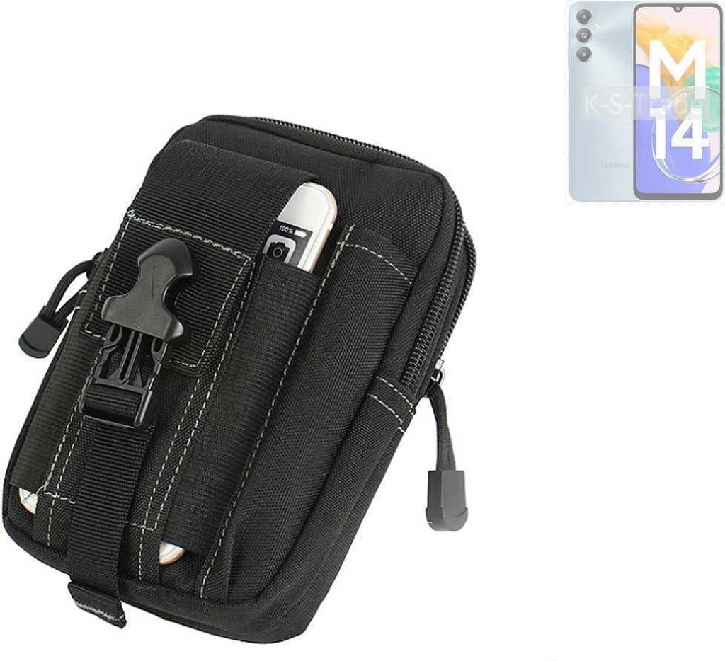 K-S-Trade Gürtel Tasche kompatibel mit Samsung Galaxy M14 4G Gürteltasche Holster Schutz Hülle Handy Hülle Smartphone outdoor Handy-Hülle schwarz