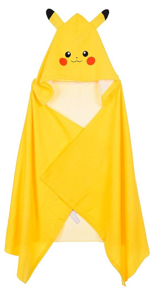 Pokemon Pikachu Kapuzenhandtuch 70x140 cm Kinder Badetuch Strandtuch