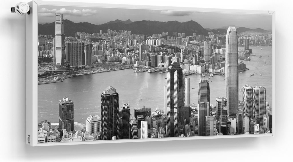 DEQORI Magnetmatte Heizung beschreibbar 120x60 cm 'Metropolenpanorama' Magnetfolie