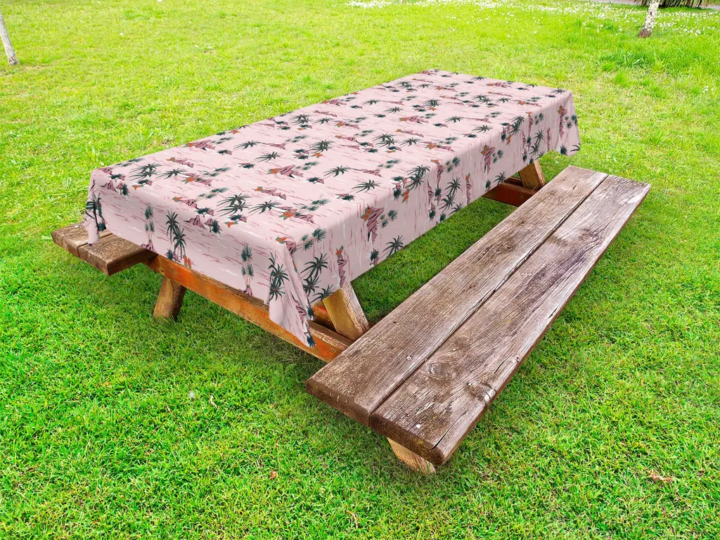 ABAKUHAUS Tovaglia Rettangolare 145x265 cm Design Botanico Rosa