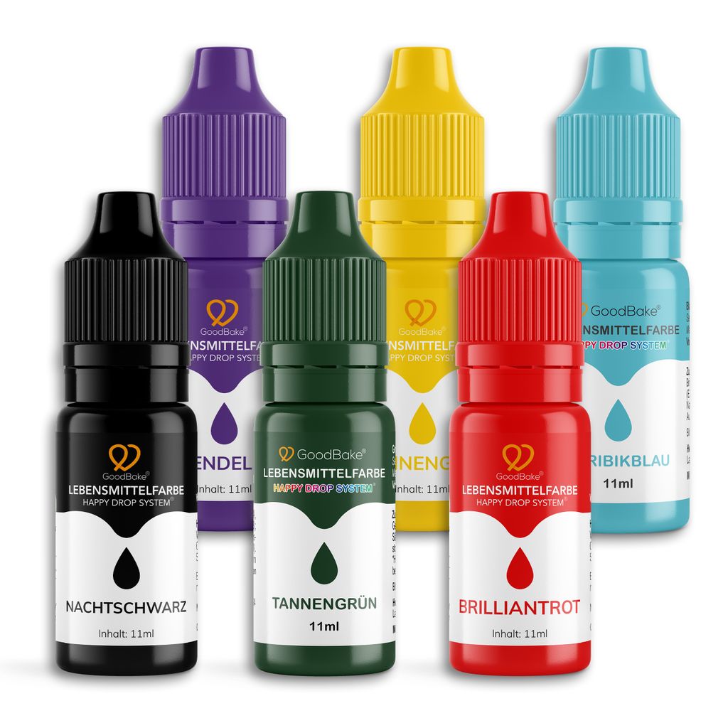 GoodBake Lebensmittelfarben Weihnachten Set (6 Stück), ZUCKERFREI, vegan, Backen