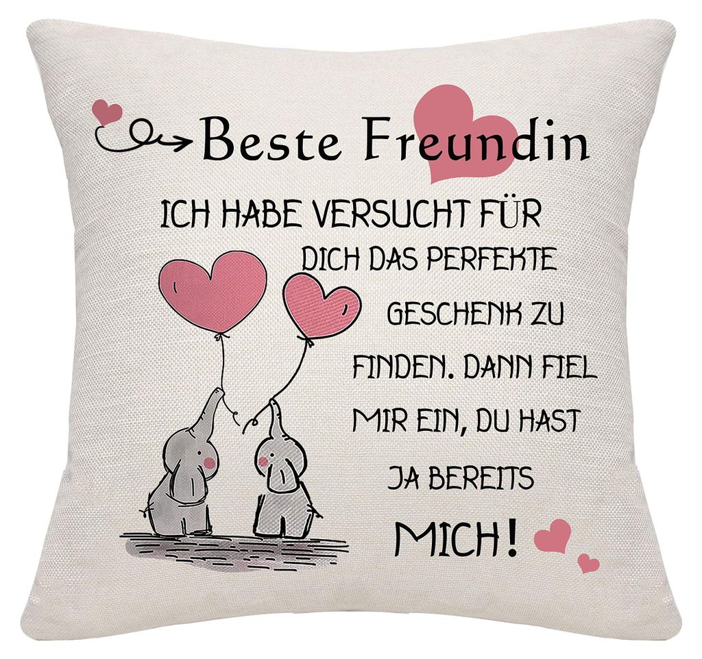 Geschenk für deine beste Freundin, Kissenbezug, Geburtstagsgeschenk für eure Freundschaft