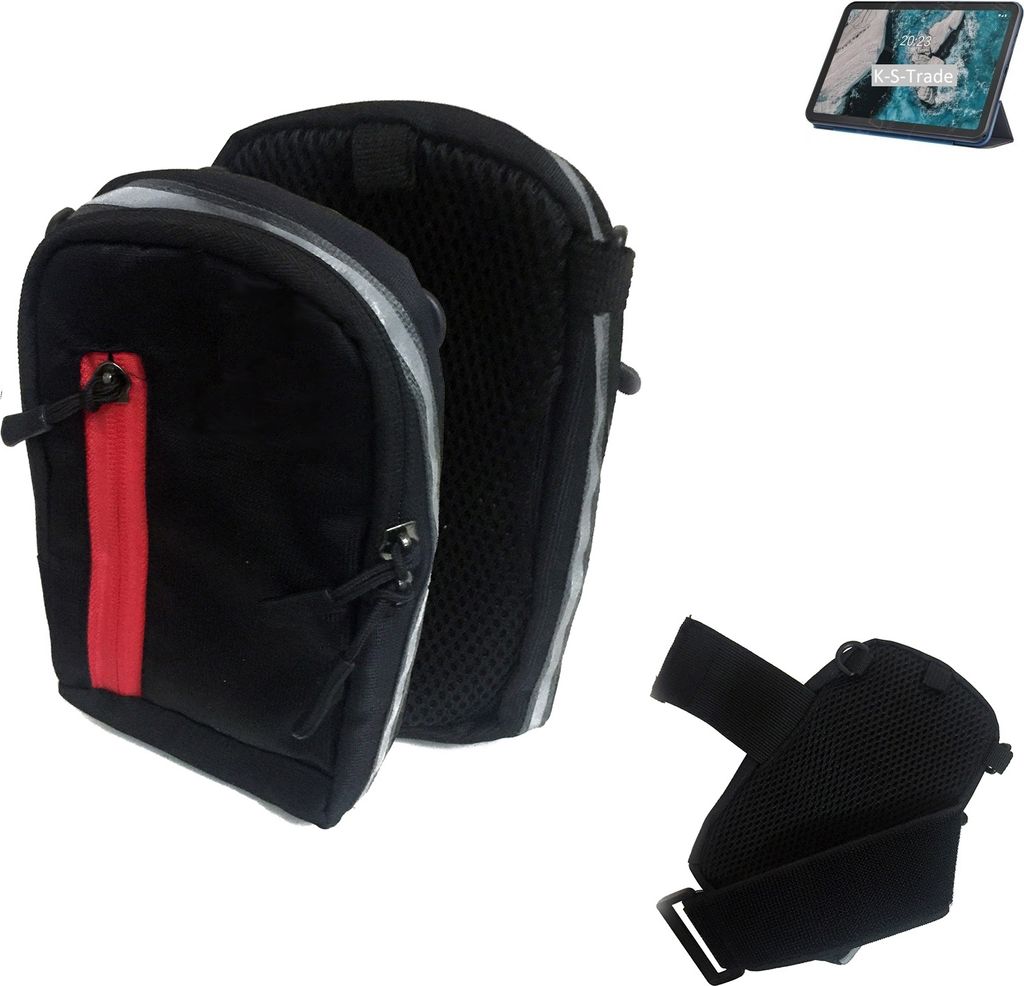 K-S-Trade Outdoor Gürtel-Tasche Holster Umhänge-Tasche kompatibel mit Nokia T20 4G schwarz Handy-Tasche Case travelbag Schutz-Hülle Handy-Hülle